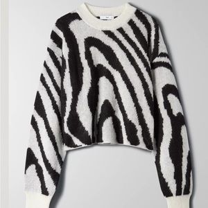 Aritzia TNA Utica Sweater Zebra Print